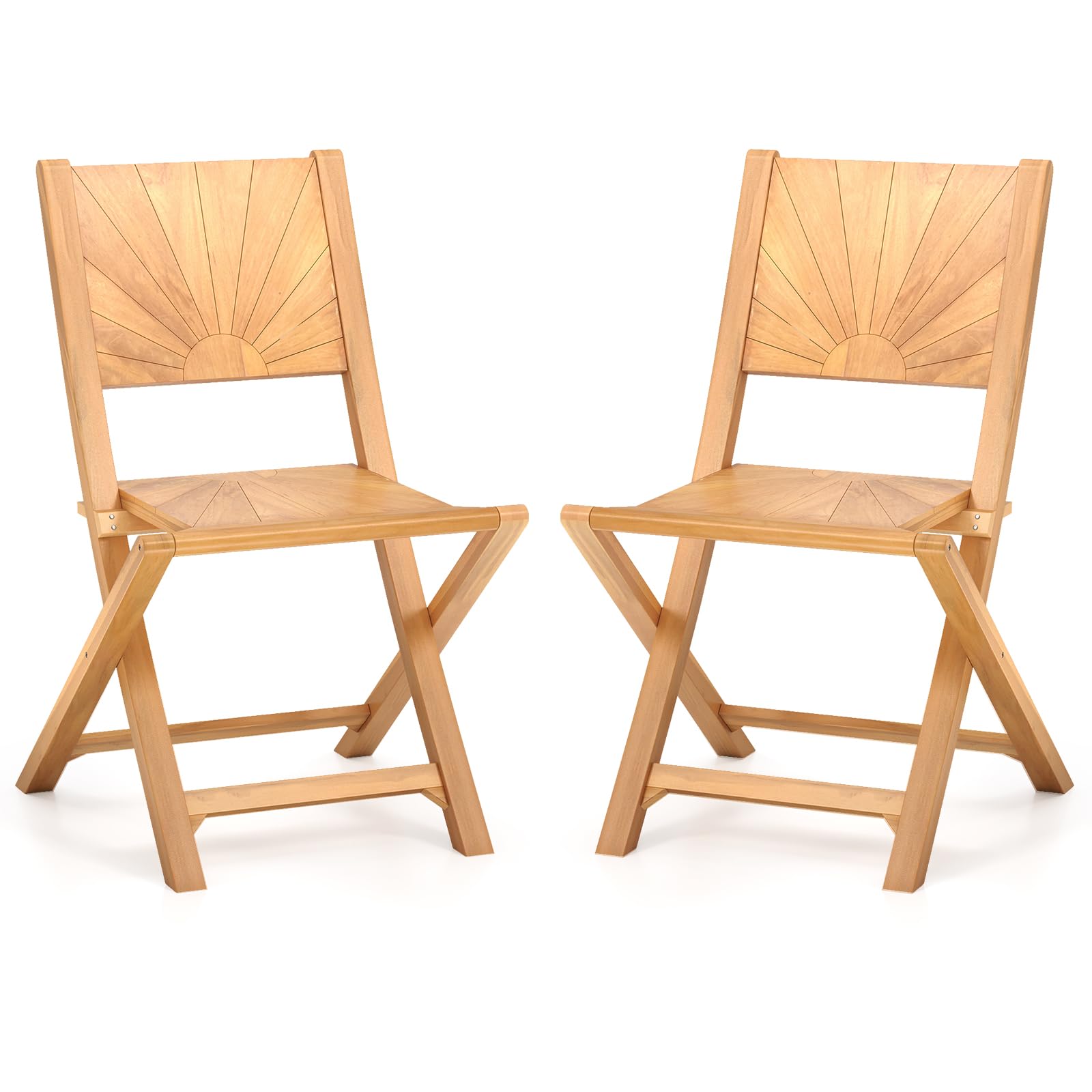 Tangkula Lot de 2/4 chaises pliantes de patio (dossier soleil)